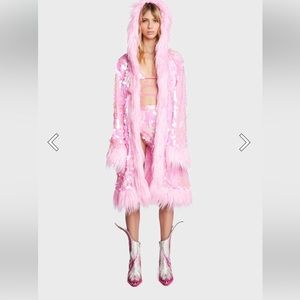 Dolls Kill Club Exx Ride the Dreamwave Sequin Coat